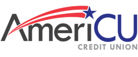 AmeriCU Credit Union logo, with a red and blue swoosh and star above "CU," representing trusted financial service in Fairport, NY.